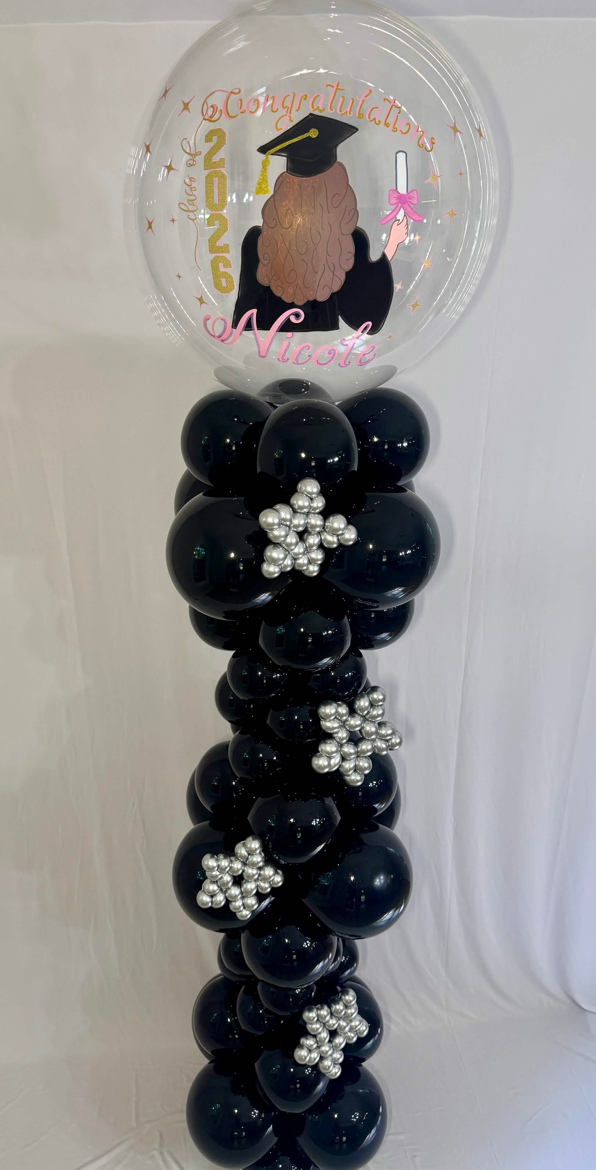 Organic Graduation Column for Her — Hand-Painted Bubble
