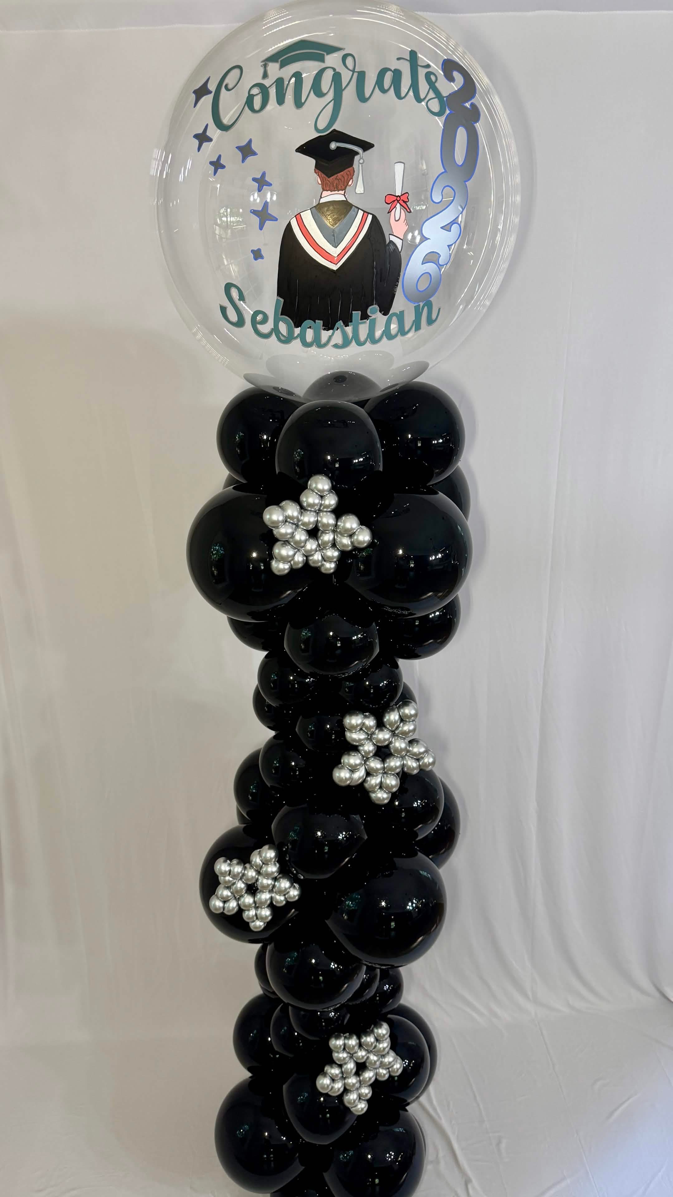 Organic Graduation Column with Hand-Painted Bubble