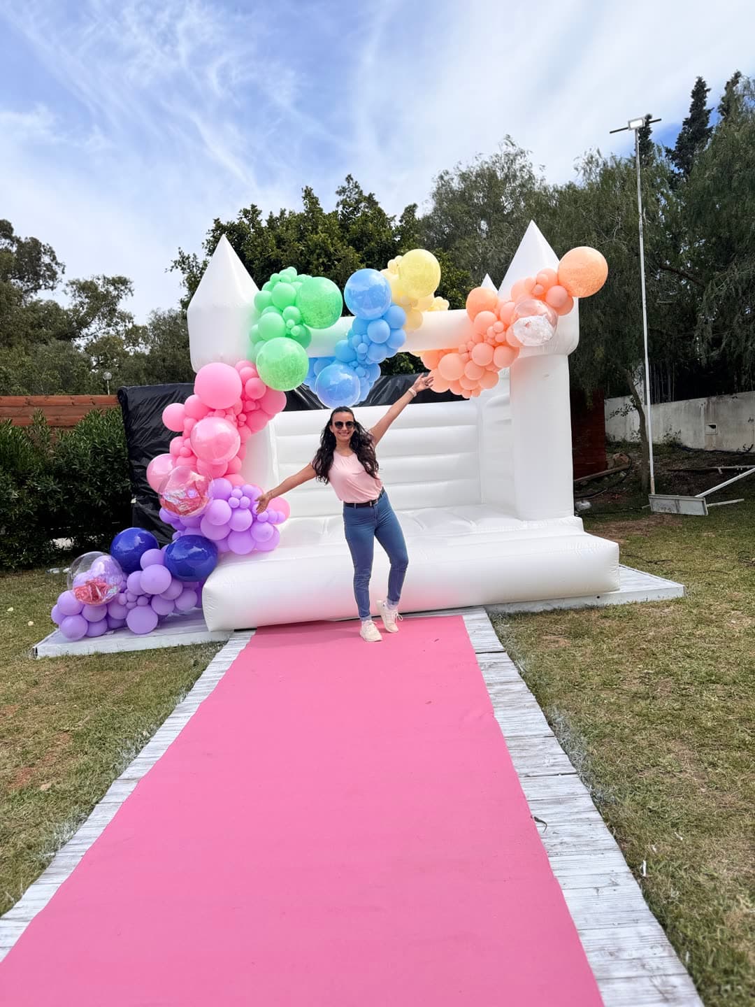 Jimena with balloon decorations