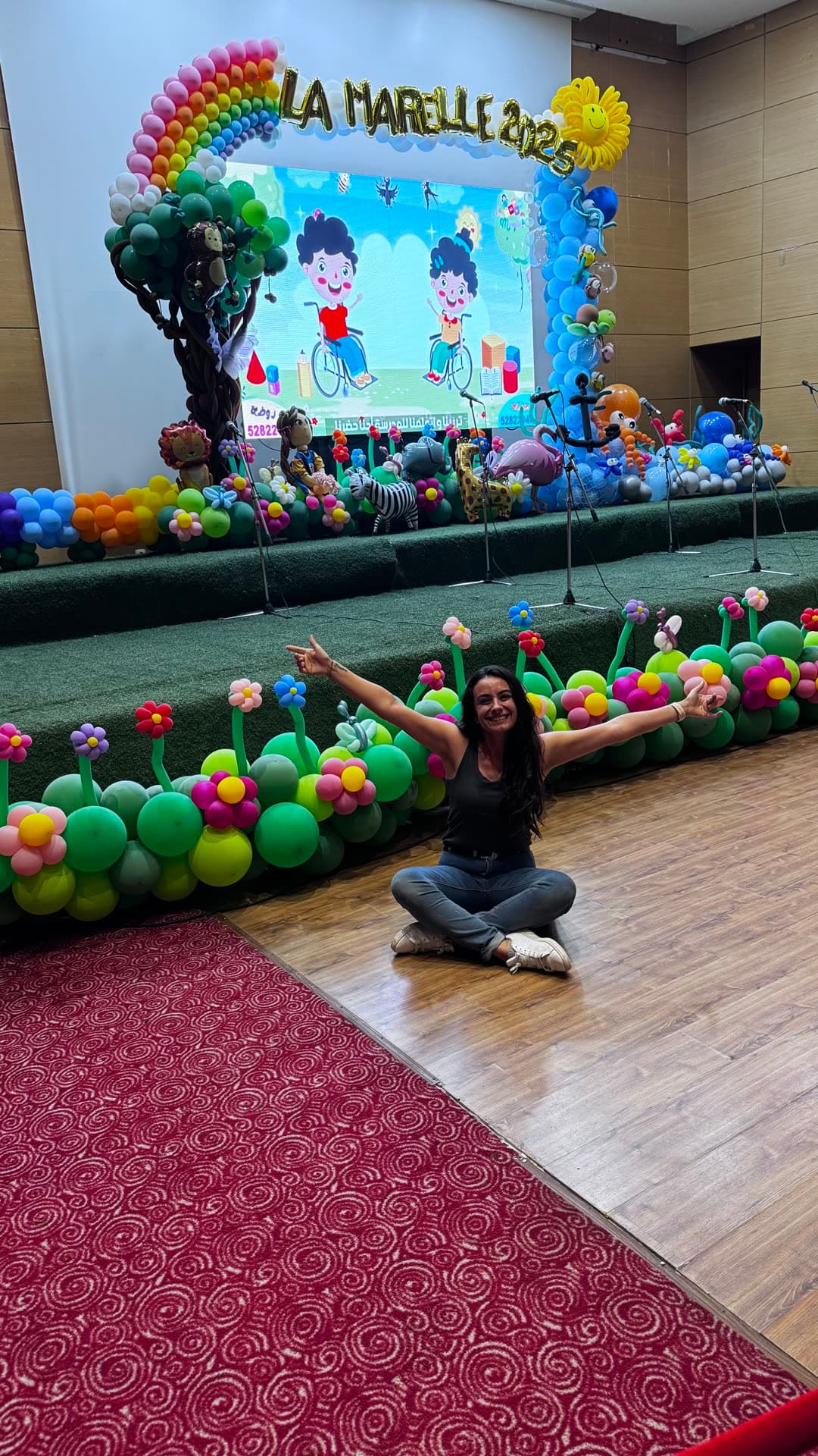 Jimena with balloon decorations