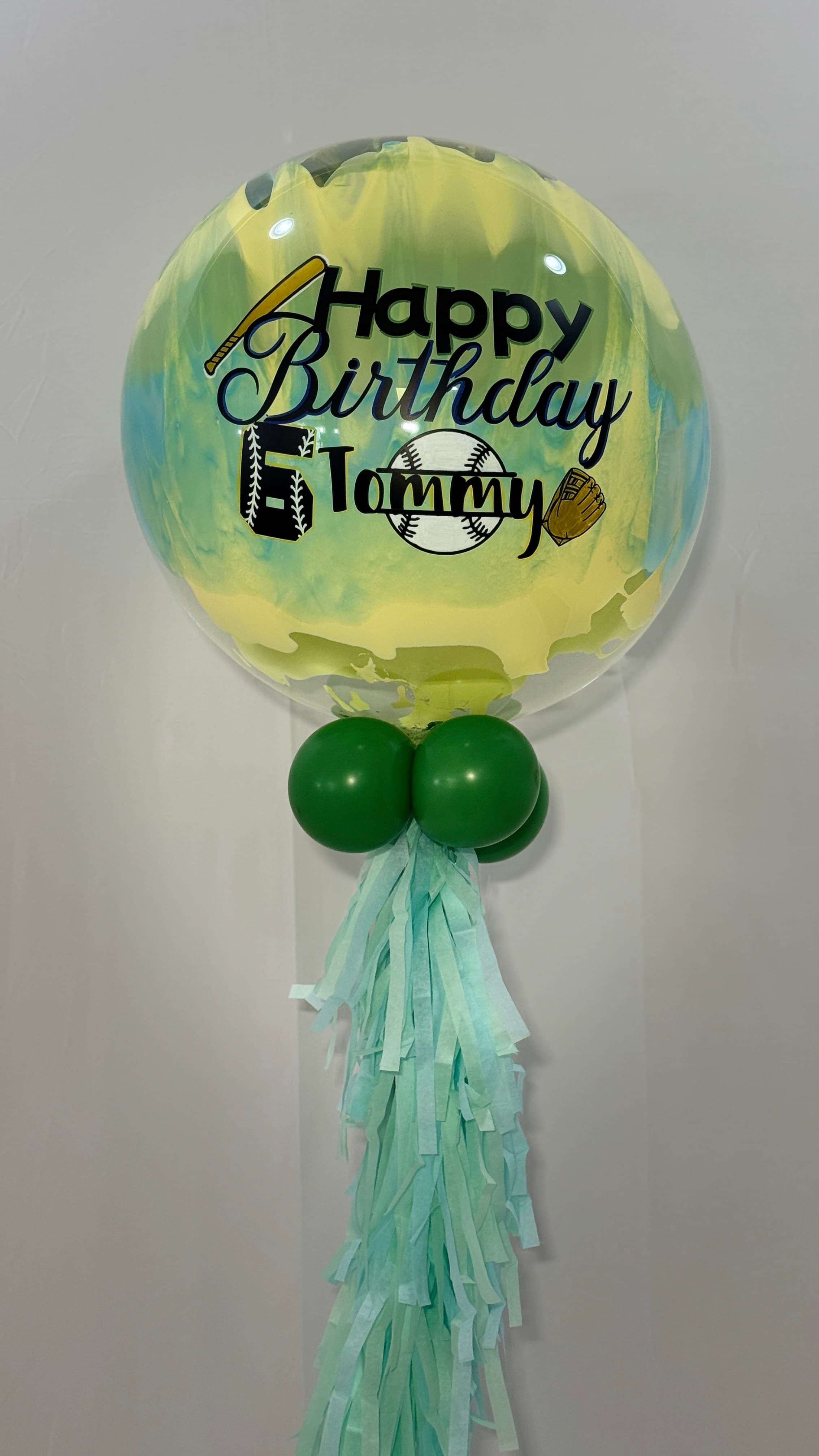Baseball Birthday Painted Bubble Balloon