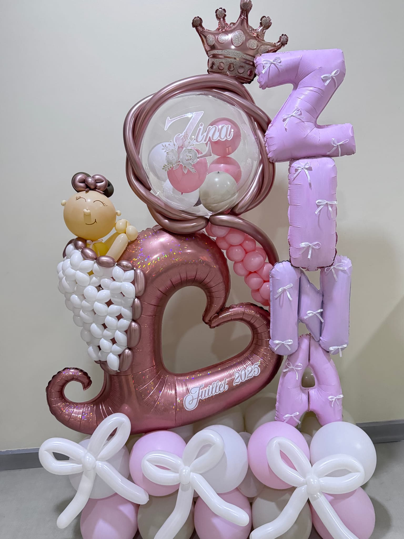 Elegant Rose Balloon Arch