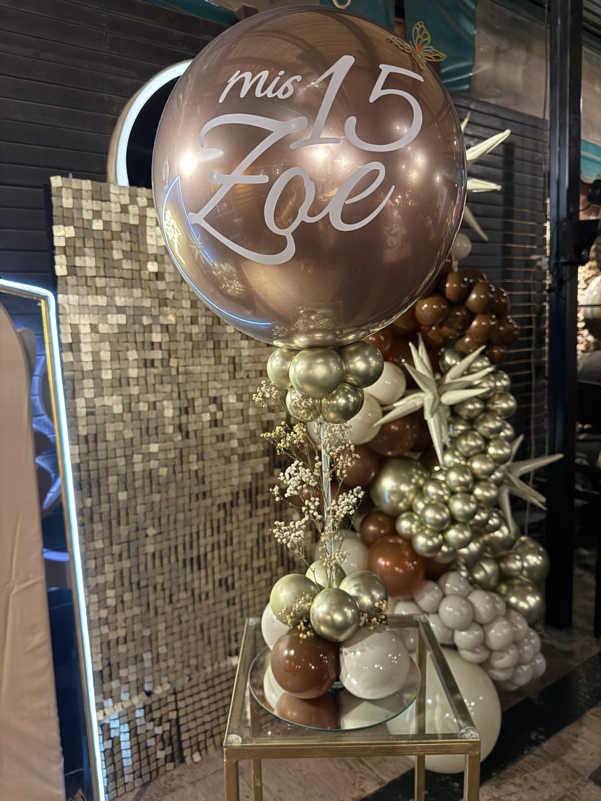 Chrome Personalized Balloon Centerpiece